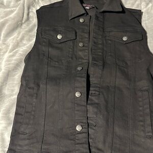 Women's Black Denim Vest